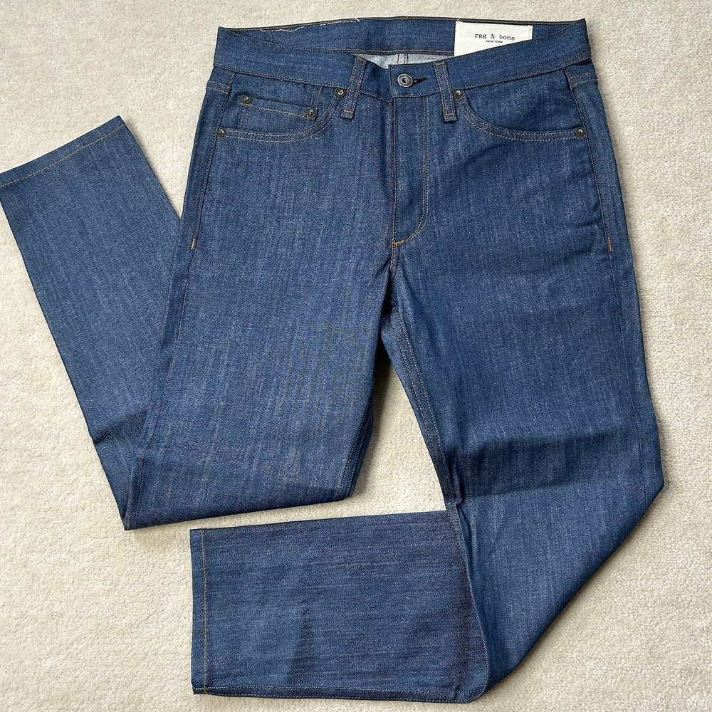 Rag & Bone Jeans Mens 30x28 Blue Fit 2 Slim Raw Selvedge Denim